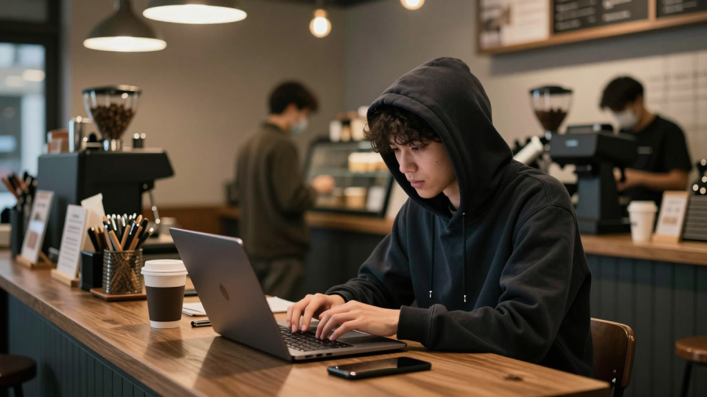 Hacker at a laptop